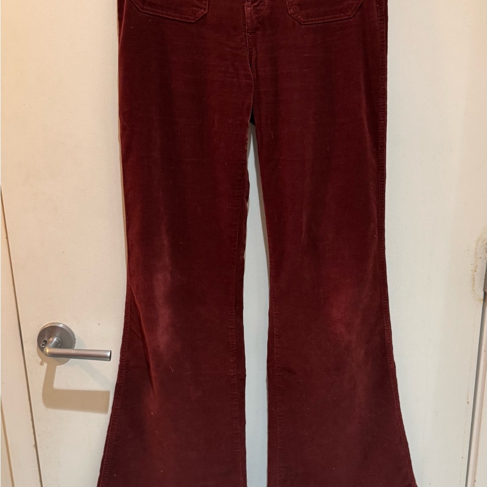 J Brand Women's Boot Cut Pants in Burgundy